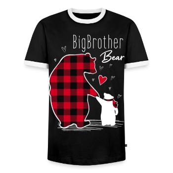 Big Brother Ours - T-shirt contrasté Homme - noir/blanc - Devant - AI Model Female 172 light (172cm) & AI Model Male 178 light (178cm)
