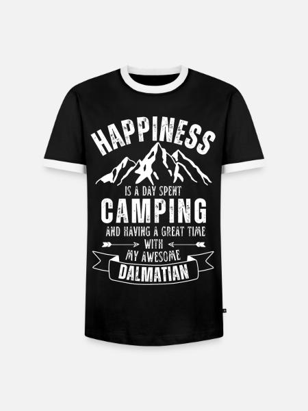 Camping and Dalmatians - Men's Ringer Shirt - black/white