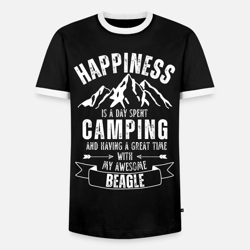 Camping and Beagle - Men's Ringer Shirt - black/white