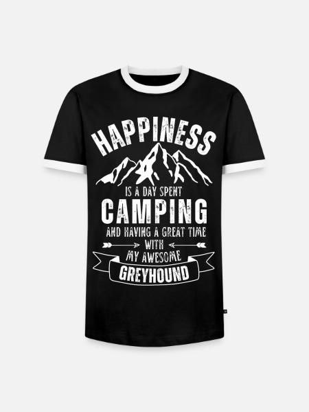 Camping und Greyhound - Männer Kontrast-T-Shirt - Schwarz/Weiß