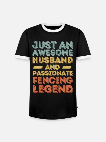 Ehemann Fechten retro - Männer Kontrast-T-Shirt - Schwarz/Weiß