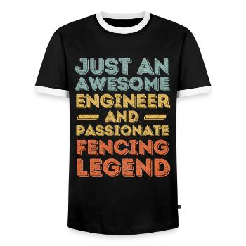 Ingenieur Fechten retro - Männer Kontrast-T-Shirt - Schwarz/Weiß - Vorne - AI Model Female 172 light (172cm) & AI Model Male 178 light (178cm)