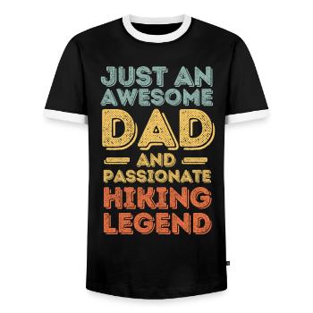 Dad hiking retro - Men's Ringer Shirt - black/white - Front - AI Model Female 172 light (172cm) & AI Model Male 178 light (178cm)