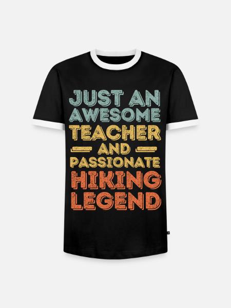 Lehrer Wandern retro - Männer Kontrast-T-Shirt - Schwarz/Weiß