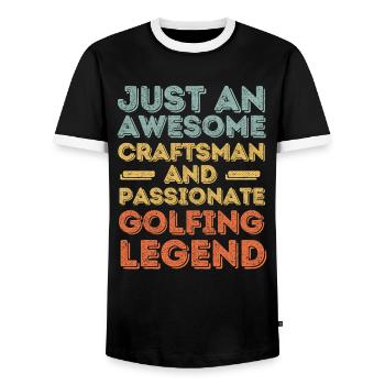 Handwerker Golfen retro - Männer Kontrast-T-Shirt - Schwarz/Weiß - Vorne - AI Model Female 172 light (172cm) & AI Model Male 178 light (178cm)