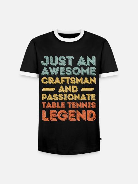 Handwerker Tischtennis retro - Männer Kontrast-T-Shirt - Schwarz/Weiß
