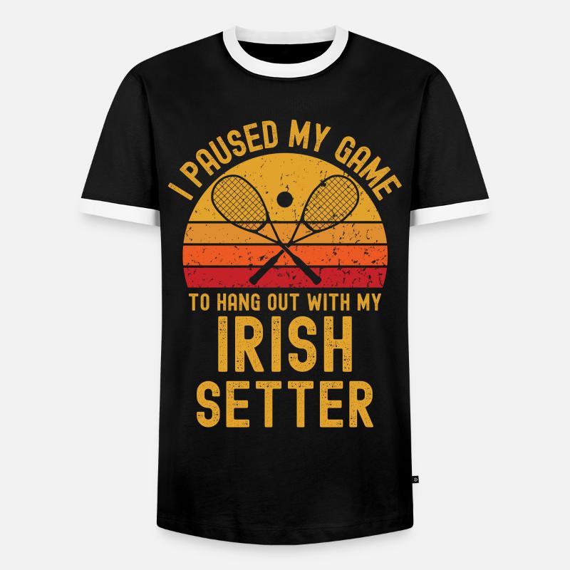 Squash and Irish Setter - Men's Ringer Shirt - black/white