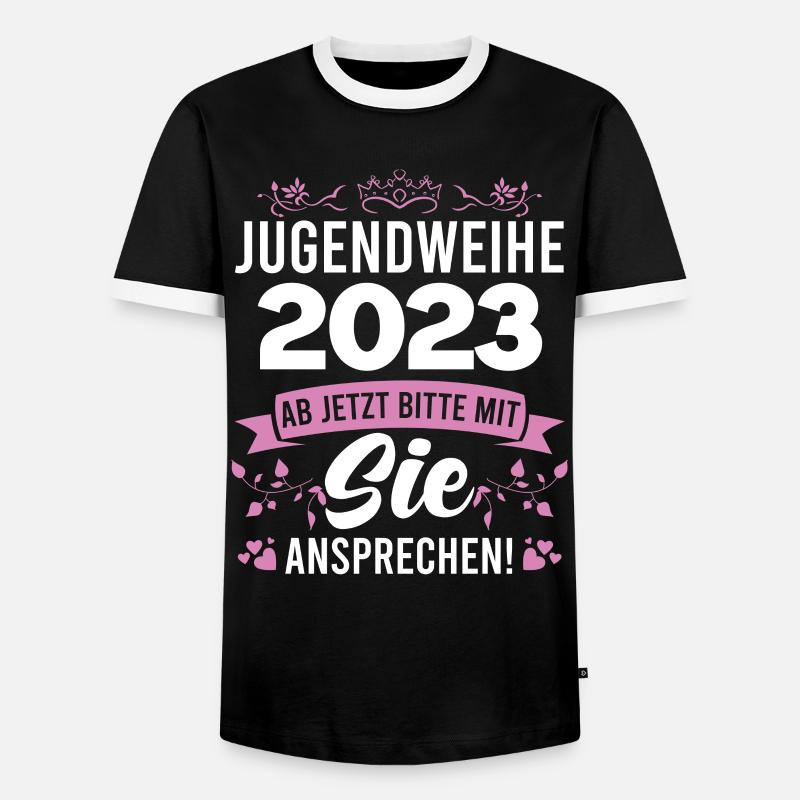 Jugendweihe 2023 Mädchen - Männer Kontrast-T-Shirt - Schwarz/Weiß