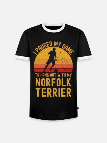 Fußball und Norfolk-Terrier - Männer Kontrast-T-Shirt - Schwarz/Weiß