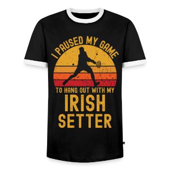 Tennis and Irish-Setter - Men's Ringer Shirt - black/white - Front - AI Model Female 172 light (172cm) & AI Model Male 178 light (178cm)