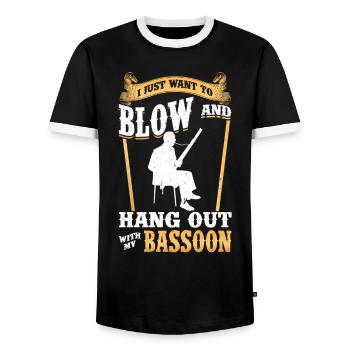 Je veux juste souffler et traîner avec mon basson - T-shirt contrasté Homme - noir/blanc - Devant - AI Model Female 172 light (172cm) & AI Model Male 178 light (178cm)