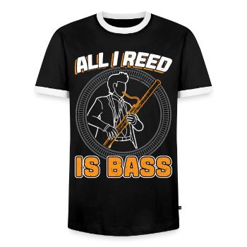 All I Reed Is Bass - Basson - T-shirt contrasté Homme - noir/blanc - Devant - AI Model Female 172 light (172cm) & AI Model Male 178 light (178cm)