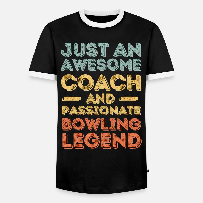 Trainer Bowling retro - Männer Kontrast-T-Shirt - Schwarz/Weiß