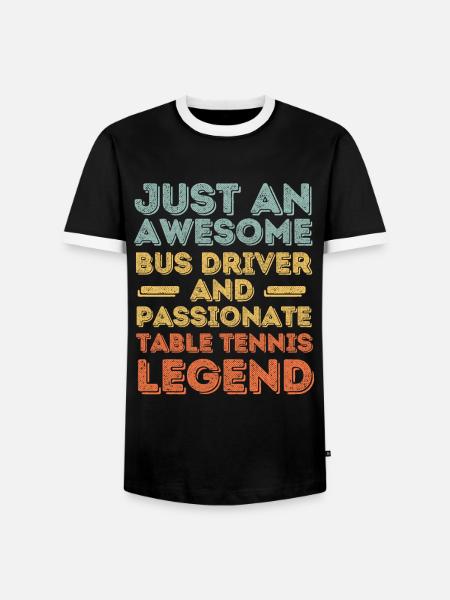 Busfahrer Tischtennis retro - Männer Kontrast-T-Shirt - Schwarz/Weiß