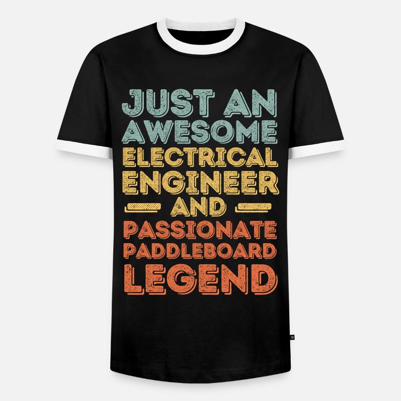 Electrical engineer paddleboard retro - Men's Ringer Shirt - black/white
