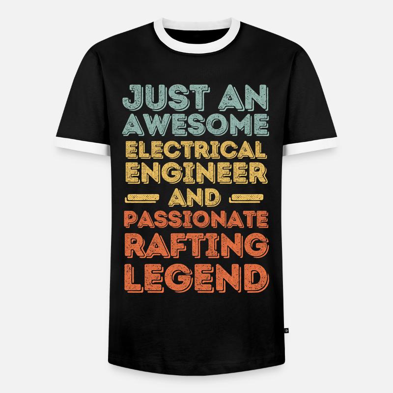Electrical Engineer Rafting retro - Men's Ringer Shirt - black/white