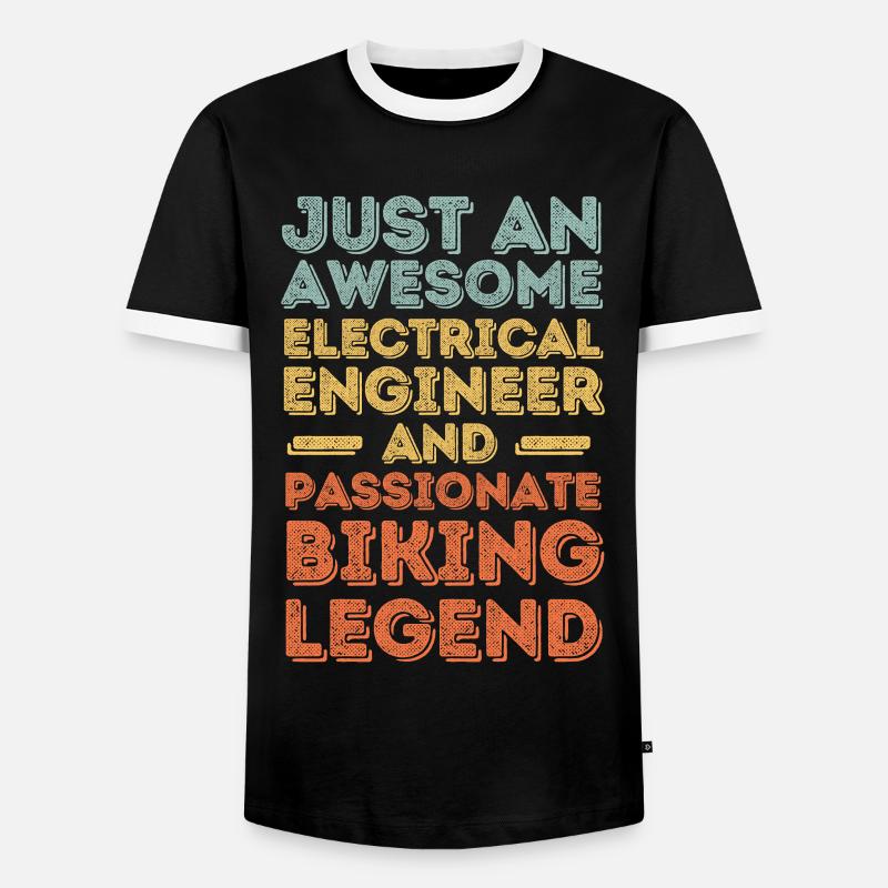 Electrical engineer cycling retro - Men's Ringer Shirt - black/white