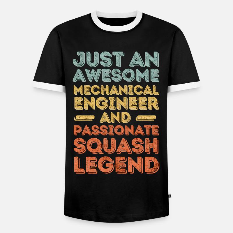 Mechanical Engineer Squash retro - Men's Ringer Shirt - black/white