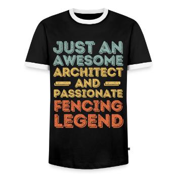 Architekt Fechten retro - Männer Kontrast-T-Shirt - Schwarz/Weiß - Vorne - AI Model Female 172 light (172cm) & AI Model Male 178 light (178cm)