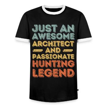 Architekt Jagen retro - Männer Kontrast-T-Shirt - Schwarz/Weiß - Vorne - AI Model Female 172 light (172cm) & AI Model Male 178 light (178cm)