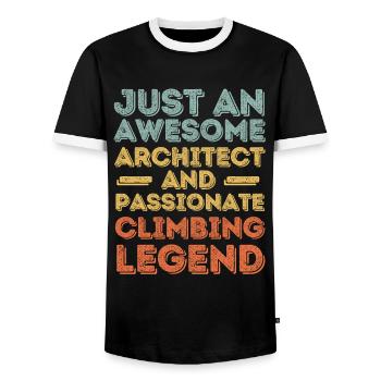 Architekt Klettern retro - Männer Kontrast-T-Shirt - Schwarz/Weiß - Vorne - AI Model Female 172 light (172cm) & AI Model Male 178 light (178cm)