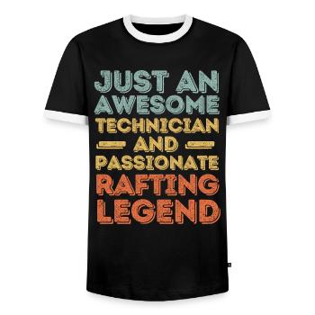 Technicien rafting rétro - T-shirt contrasté Homme - noir/blanc - Devant - AI Model Female 172 light (172cm) & AI Model Male 178 light (178cm)
