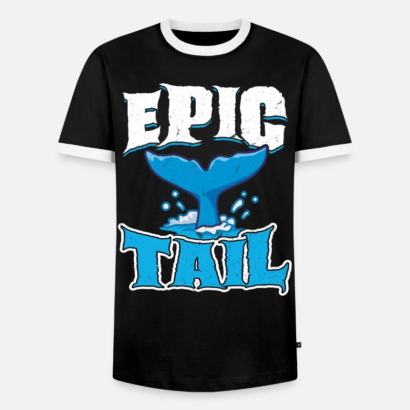 Epic Tail - Whale - Men's Ringer Shirt - black/white