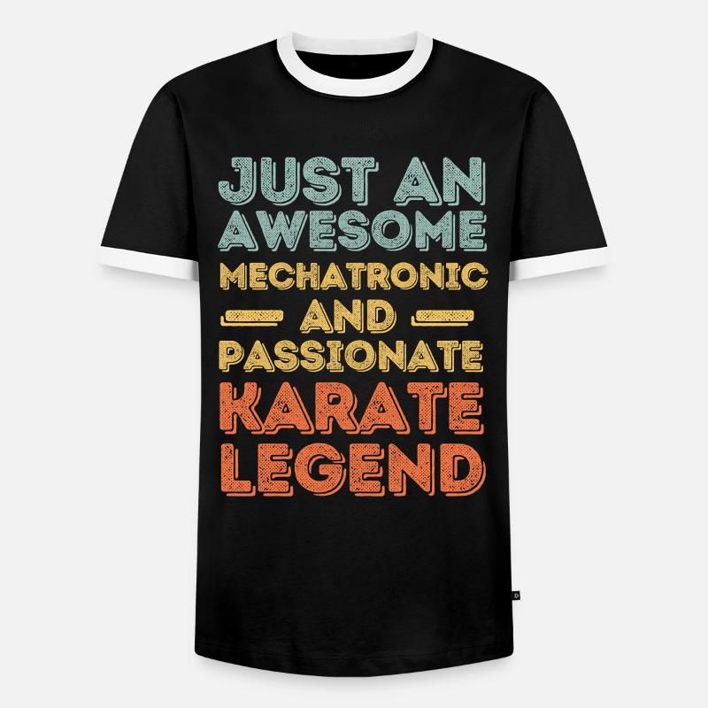 Mechatronics Technician Karate retro - Men's Ringer Shirt - black/white