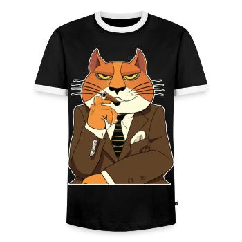 Katzen Katze Katzenshirt Katze Geschenkidee kitten - Männer Kontrast-T-Shirt - Schwarz/Weiß - Vorne - AI Model Female 172 light (172cm) & AI Model Male 178 light (178cm)