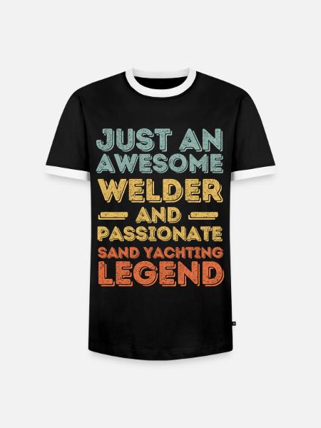 Welder sand sails retro - Men's Ringer Shirt - black/white