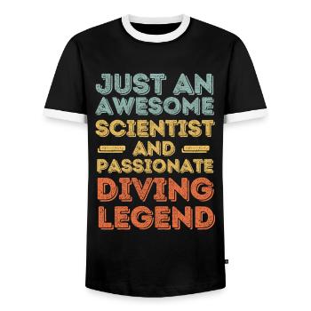 Wissenschaftler Tauchen retro - Männer Kontrast-T-Shirt - Schwarz/Weiß - Vorne - AI Model Female 172 light (172cm) & AI Model Male 178 light (178cm)