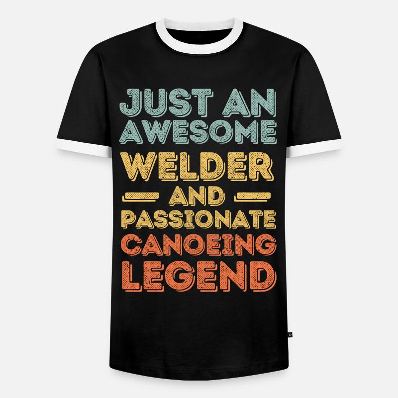 Welder Canoeing retro - Men's Ringer Shirt - black/white