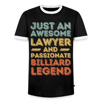 Anwalt Billard retro - Männer Kontrast-T-Shirt - Schwarz/Weiß - Vorne - AI Model Female 172 light (172cm) & AI Model Male 178 light (178cm)