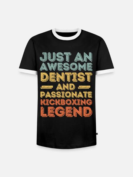 Dentist Kickboxing retro - Men's Ringer Shirt - black/white