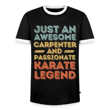 Zimmermann Karaté rétro - T-shirt contrasté Homme - noir/blanc - Devant - AI Model Female 172 light (172cm) & AI Model Male 178 light (178cm)