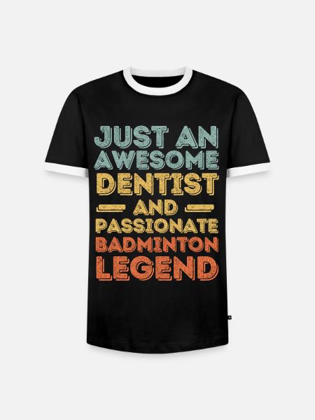 Dentiste Badminton rétro - T-shirt contrasté Homme - noir/blanc