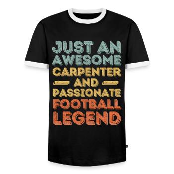 Zimmermann football retro - Men's Ringer Shirt - black/white - Front - AI Model Female 172 light (172cm) & AI Model Male 178 light (178cm)