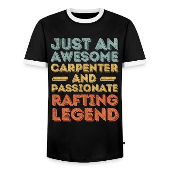 Zimmermann rafting retro - Men's Ringer Shirt - black/white - Front - AI Model Female 172 light (172cm) & AI Model Male 178 light (178cm)