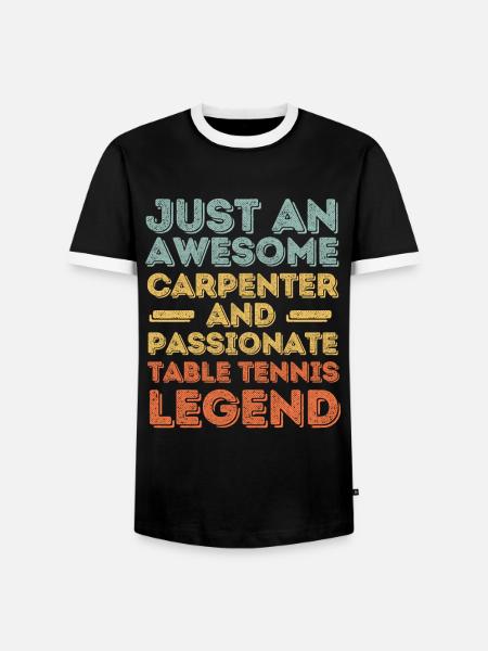 Zimmermann Tischtennis retro - Männer Kontrast-T-Shirt - Schwarz/Weiß