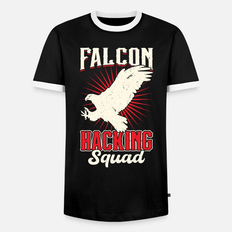 Falcon Hacking Squad - Falconry - Männer Kontrast-T-Shirt - Schwarz/Weiß