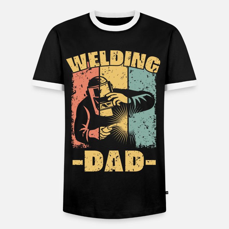 Welding dad retro - Men's Ringer Shirt - black/white