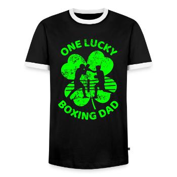 Boxe trèfle de la Saint-Patrick - T-shirt contrasté Homme - noir/blanc - Devant - AI Model Female 172 light (172cm) & AI Model Male 178 light (178cm)