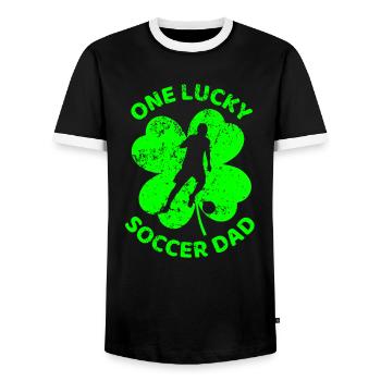 Soccer Trèfle de la Saint-Patrick - T-shirt contrasté Homme - noir/blanc - Devant - AI Model Female 172 light (172cm) & AI Model Male 178 light (178cm)