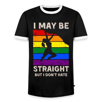 Escalader les droits LGBT - T-shirt contrasté Homme - noir/blanc - Devant - AI Model Female 172 light (172cm) & AI Model Male 178 light (178cm)