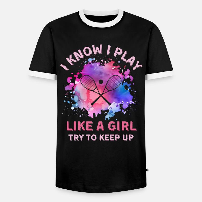 Frauen Squash Mädchen - Männer Kontrast-T-Shirt - Schwarz/Weiß