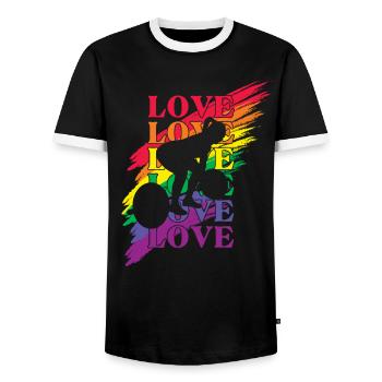 Haltérophilie LGBT Pride - T-shirt contrasté Homme - noir/blanc - Devant - AI Model Female 172 light (172cm) & AI Model Male 178 light (178cm)