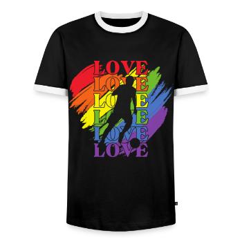 Soccer LGBT Pride - T-shirt contrasté Homme - noir/blanc - Devant - AI Model Female 172 light (172cm) & AI Model Male 178 light (178cm)
