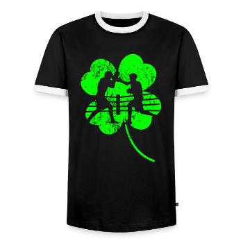 Boxe trèfle de la Saint-Patrick - T-shirt contrasté Homme - noir/blanc - Devant - AI Model Female 172 light (172cm) & AI Model Male 178 light (178cm)