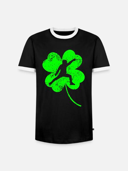 Escrime trèfle de la Saint-Patrick - T-shirt contrasté Homme - noir/blanc