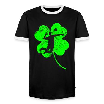 Volley-ball Trèfle de la Saint-Patrick - T-shirt contrasté Homme - noir/blanc - Devant - AI Model Female 172 light (172cm) & AI Model Male 178 light (178cm)